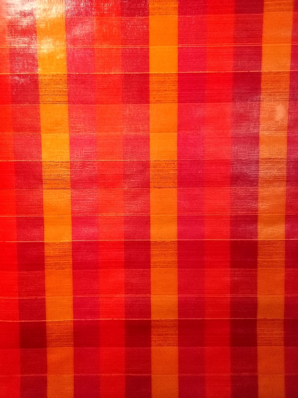 United De Soto Vintage 1970s Red & Orange Plaid Motif Wallcovering